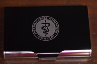 Main Image of Black / Silver Aluminum Business Card Holder