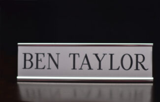 Main Image of Silver Desk Name Plate Holder with Insert