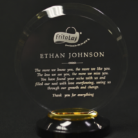 Main Image of Round Acrylic Award w/ Gold hues