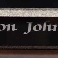 Main Image of Black Stone Edged Acrylic Name Plate