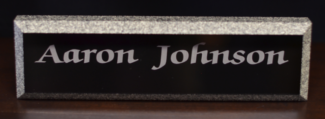 Main Image of Black Stone Edged Acrylic Name Plate