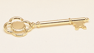 Main Image of Goldtone plated key with engraving disc