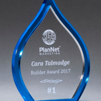 Main Image of Blue Flame Acrylic with Clear Pop-Out Center and Silver Metal Post