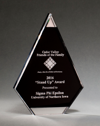Main Image of Flame Series Black Acrylic with Silver Mirror Accent