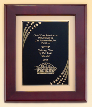 Main Image of Rosewood stained piano-finished frame with florentine star shower engraving plate