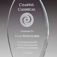 Main Image of Flame Series Clear Glass Award with Prism-Effect Base