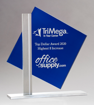Main Image of Diamond Series Blue Silk Screened Glass with Brushed Aluminum Post and Base