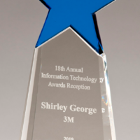 Main Image of Blue crystal star on clear crystal base