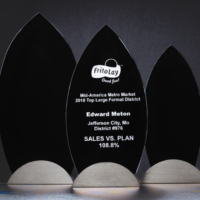 Main Image of Flame Series Glass Award with gunmetal finish base