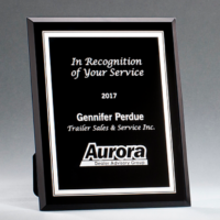 Main Image of Black Glass Plaque with Silver Border