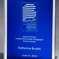 Main Image of Glass plaque with blue silk screened center and mirror border