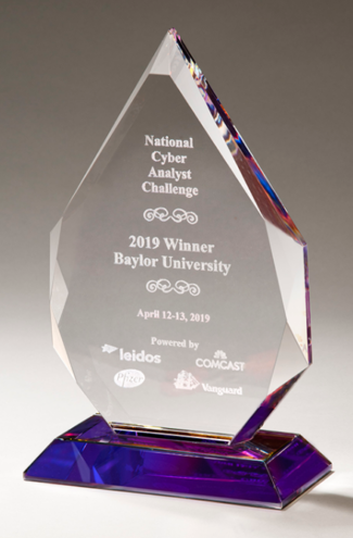 Main Image of Flame Series Crystal Award with Prism-Effect Base