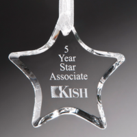 Main Image of Star Ornament with White Ribbon