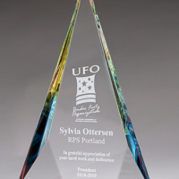 Main Image of Diamond Series Crystal Award with Prism-Effect Base