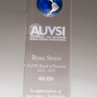 Main Image of Crystal trophy with blue globe