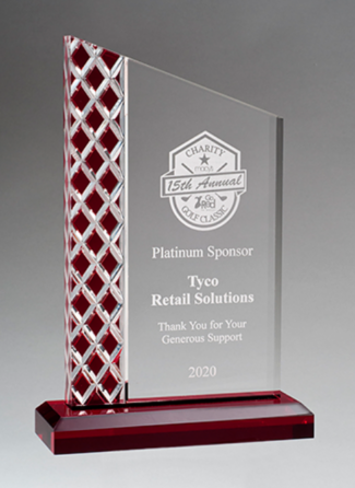 Main Image of Zenith Series Clear Acrylic with Lattice Pattern and Red Metallic Accent