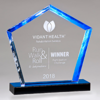 Main Image of Diamond Series Acrylic Award with Blue Accent and Blue Mirror-Topped Base