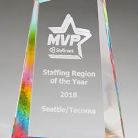 Main Image of Freestanding, Iceberg-Shaped Acrylic Award with Prism-Effect Finish
