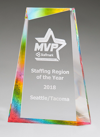 Main Image of Freestanding, Iceberg-Shaped Acrylic Award with Prism-Effect Finish