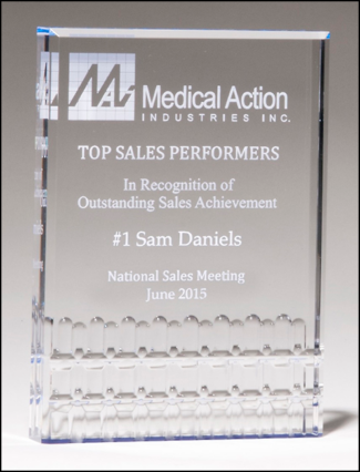 Main Image of Classic Series freestanding clear acrylic award with blue highlights