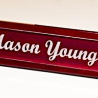 Main Image of Rosewood Piano – Finish Nameplate with Acrylic Engraving Plate and Two Silver Posts
