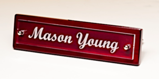Main Image of Rosewood Piano – Finish Nameplate with Acrylic Engraving Plate and Two Silver Posts