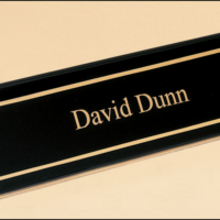 Main Image of Black stained piano finish nameplate.
