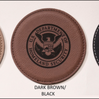 Main Image of Laser Leather Individual Round Coaster