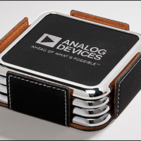 Main Image of Laser Leather Square Coasters Set of Four