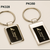 Main Image of Chrome Plated Key Chain with Black Aluminum Engraving Plate