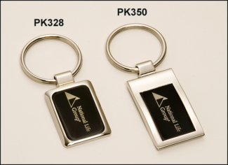 Main Image of Chrome Plated Key Chain with Black Aluminum Engraving Plate