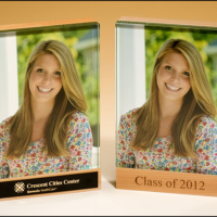 Main Image of Maple wood picture frame with thick glass front