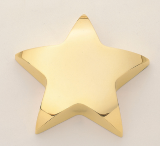 Main Image of Gold finished metal star paperweight.