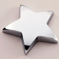 Main Image of Chrome finished metal star paperweight.