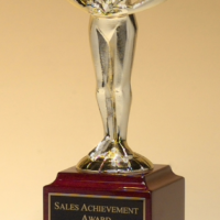Main Image of Classic achiever figure on rosewood stained piano-finish base