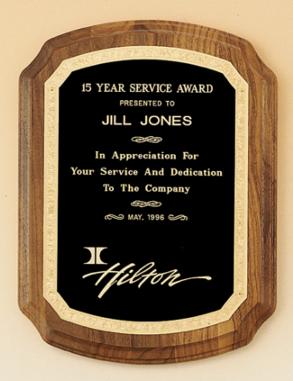 Main Image of American walnut plaque with new border design.