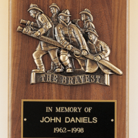 Main Image of Firematic award with antique bronze finish casting.