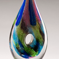 Main Image of Multi-Colored Art Glass Award with Clear Glass Base