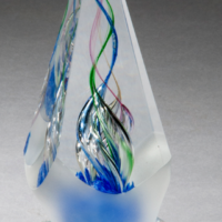 Main Image of Arrow shaped art glass award with frosted glass accent