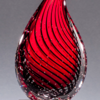 Main Image of Droplet-Shaped Art Glass Award on Clear Glass Base