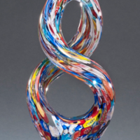 Main Image of Helix-Shaped Multi-Color on Art Glass Award