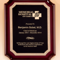 Main Image of High gloss rosewood stained plaque with gold florentine border plate