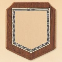 Main Image of American walnut plaque with a brushed brass plate.