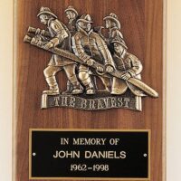 Main Image of Firematic award with antique bronze finish casting.