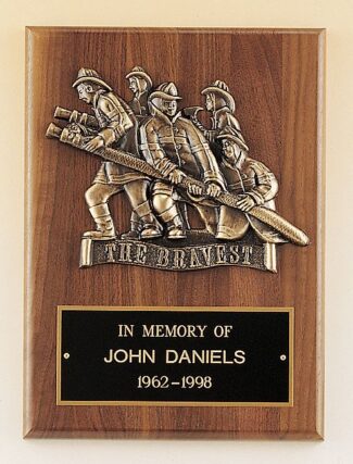 Main Image of Firematic award with antique bronze finish casting.