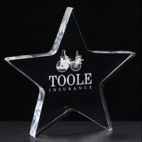 Main Image of Star Paperweight in 3/4″ thick clear acrylic