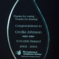 Main Image of Flame Series 3/4″ thick acrylic award on acrylic base.