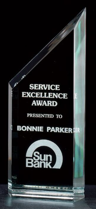 Main Image of Zenith Series 1″ thick polished jade acrylic free-standing award.