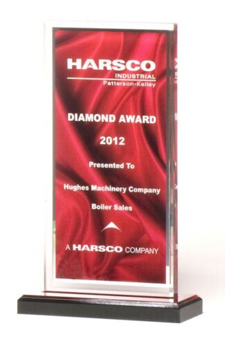 Main Image of Clear acrylic award with deep red draped satin pattern