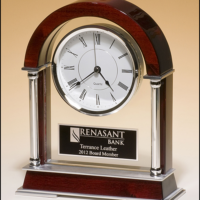 Main Image of Mantle Clock with Rosewood Piano-Finish Wood